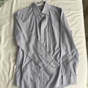 Ascot Chang Blue Pinstripe Dress Shirt – Finest Cotton 170’s. Size: 15½ – 34